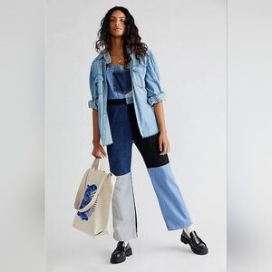 Free People x The Ragged Priest Dissolver Dungarees Patchwork